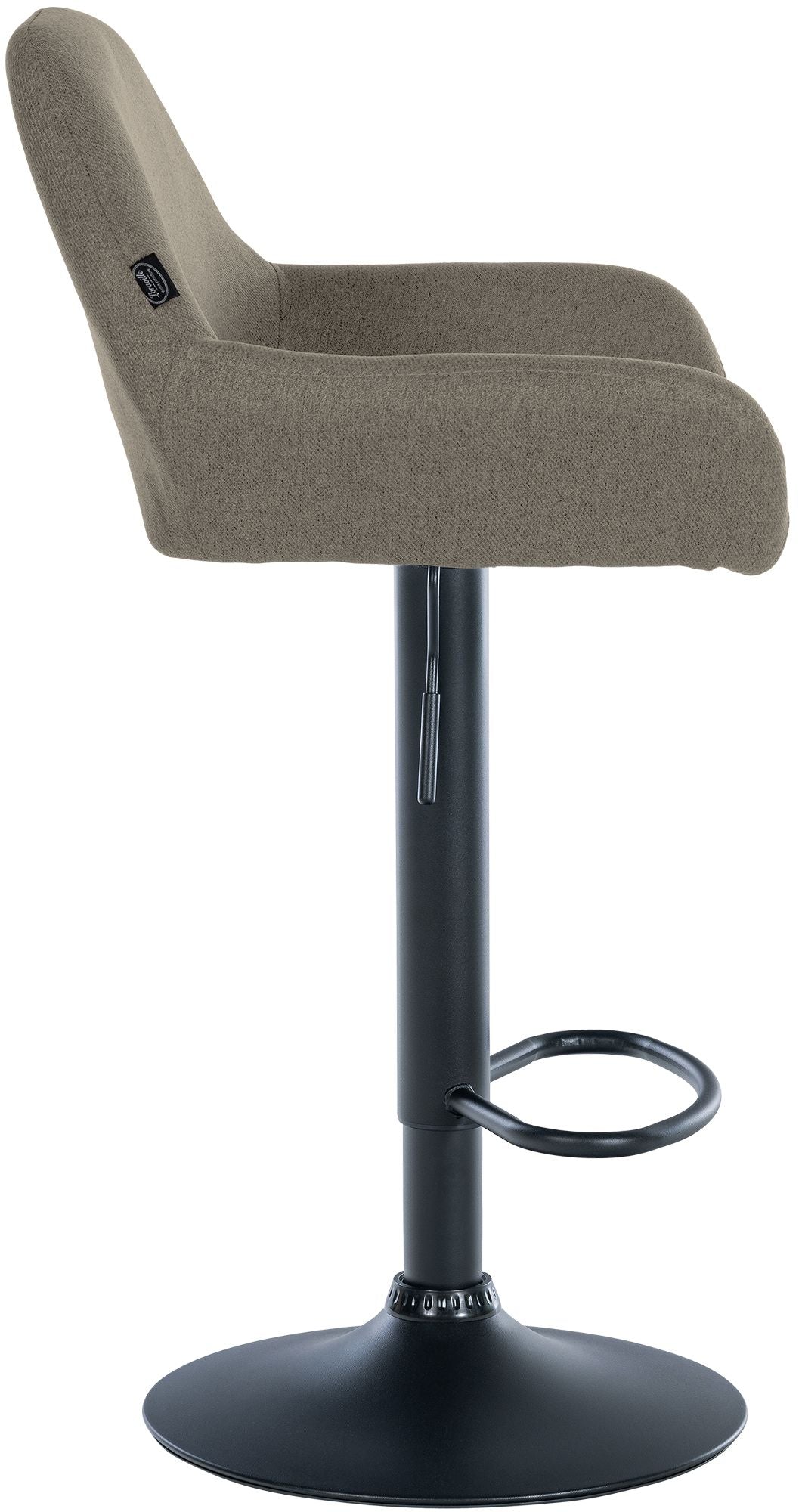 Set van 2 barkrukken Braga stof taupe,zwart taupe