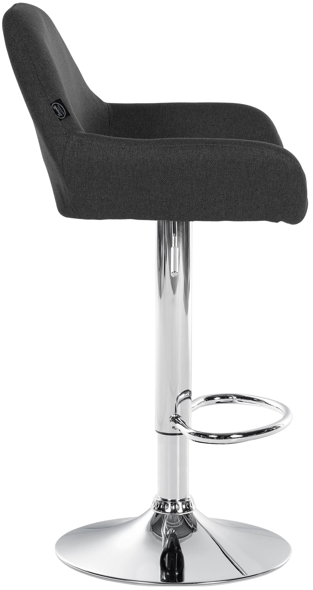 Set van 2 barkrukken Braga stof donkergrijs,chroom dunkelgrau
