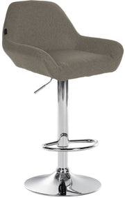 Barkruk Braga stof taupe,chroom taupe
