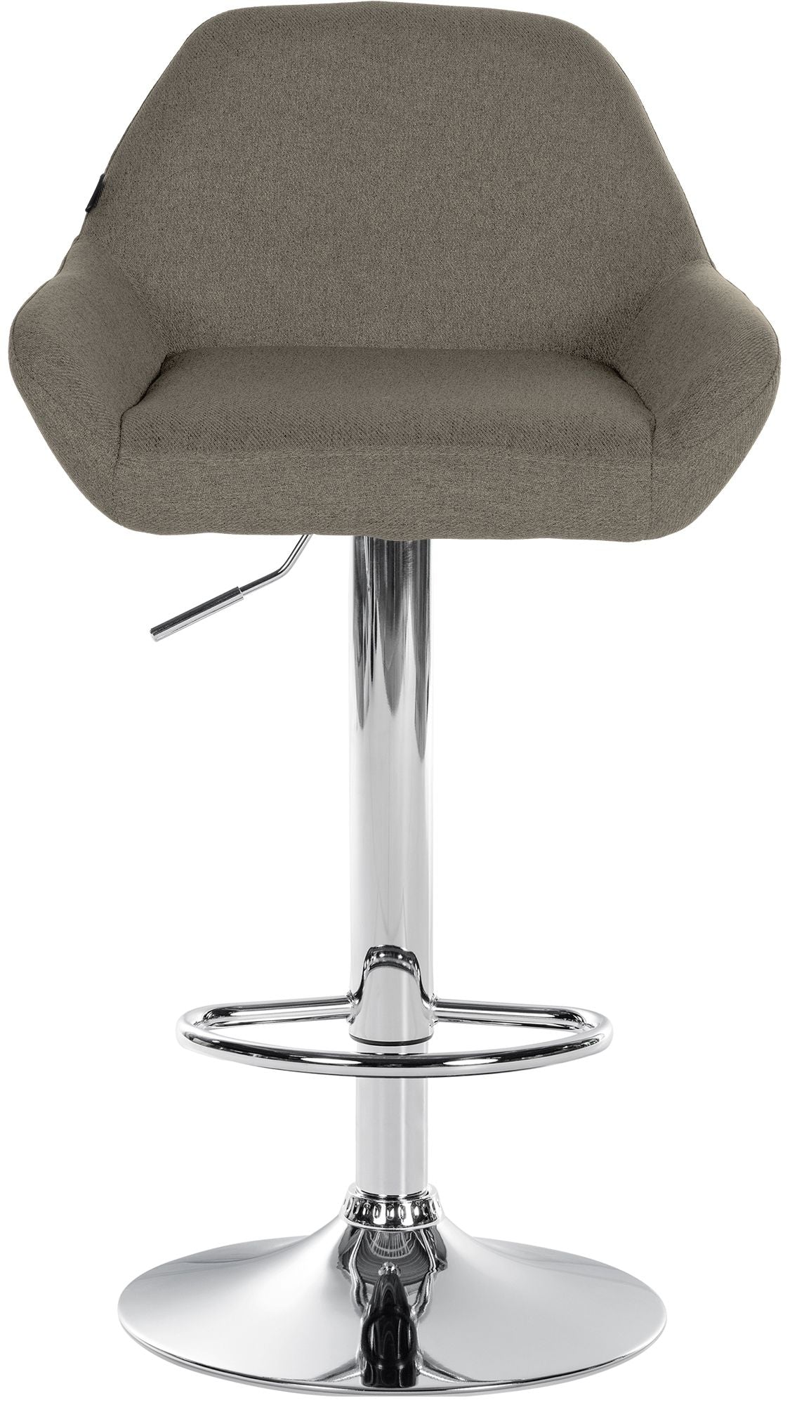 Set van 2 barkrukken Braga stof taupe,chroom taupe