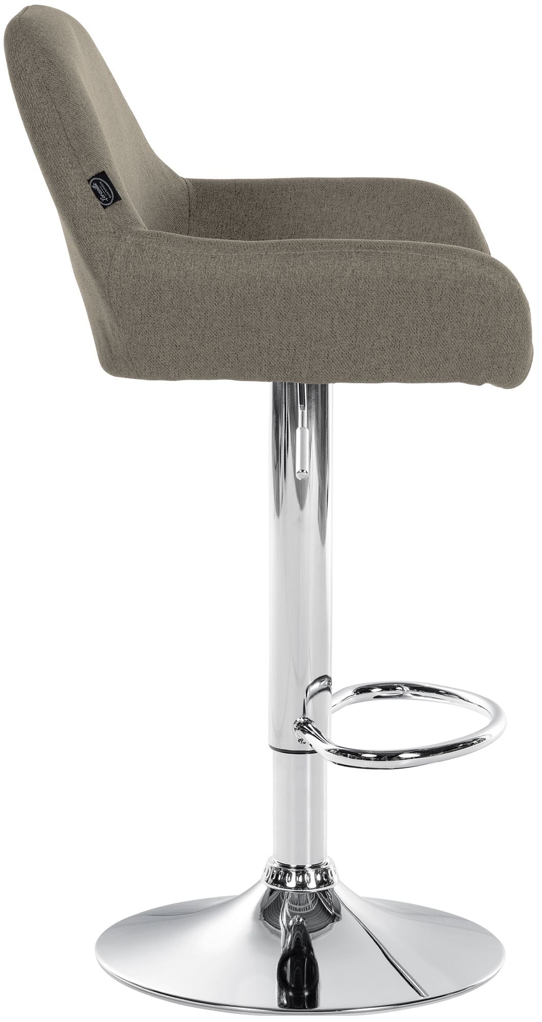 Set van 2 barkrukken Braga stof taupe,chroom taupe