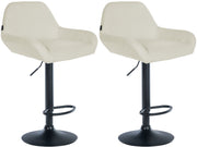 Set van 2 barkrukken Braga stof creme,zwart creme
