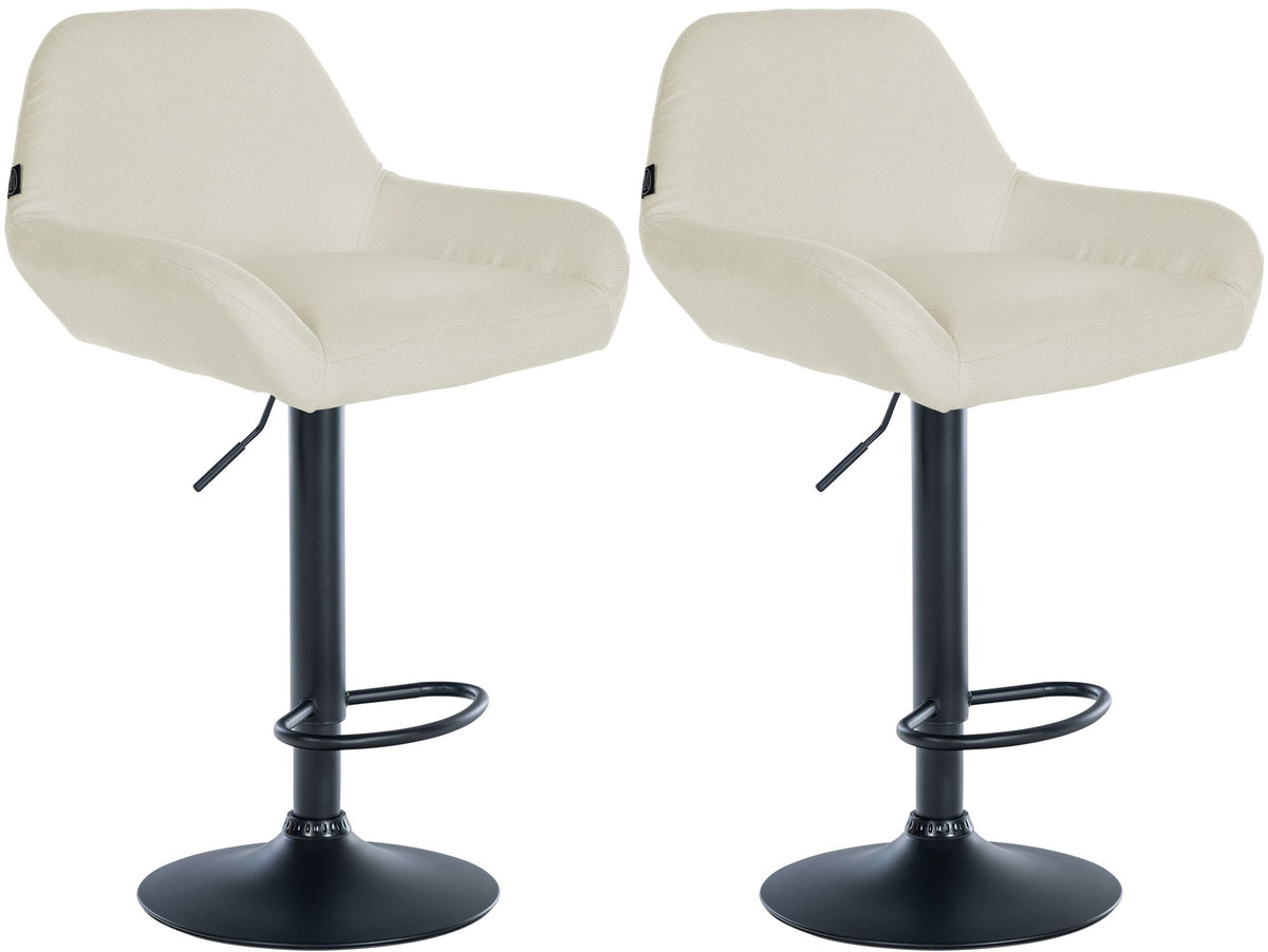 Set van 2 barkrukken Braga stof creme,zwart creme