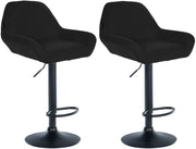 Set van 2 barkrukken Braga stof zwart,zwart schwarz