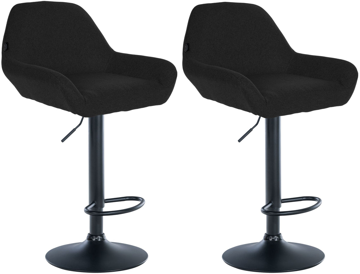 Set van 2 barkrukken Braga stof zwart,zwart schwarz