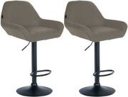 Set van 2 barkrukken Braga stof taupe,zwart taupe