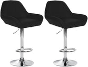 Set van 2 barkrukken Braga stof zwart,chroom schwarz