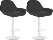 Set van 2 barkrukken Braga stof donkergrijs,wit dunkelgrau