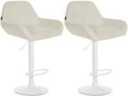 Set van 2 barkrukken Braga stof creme,wit creme