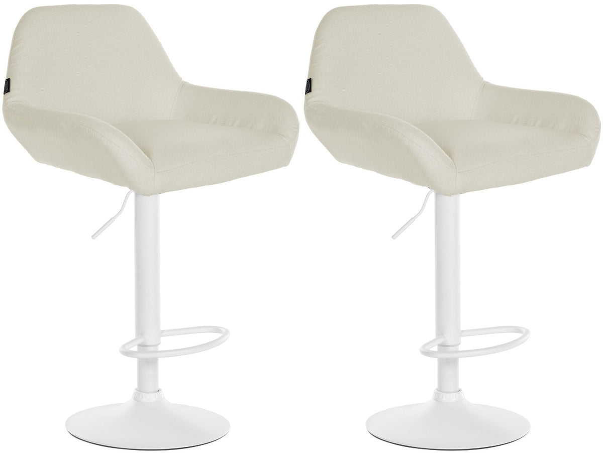 Set van 2 barkrukken Braga stof creme,wit creme