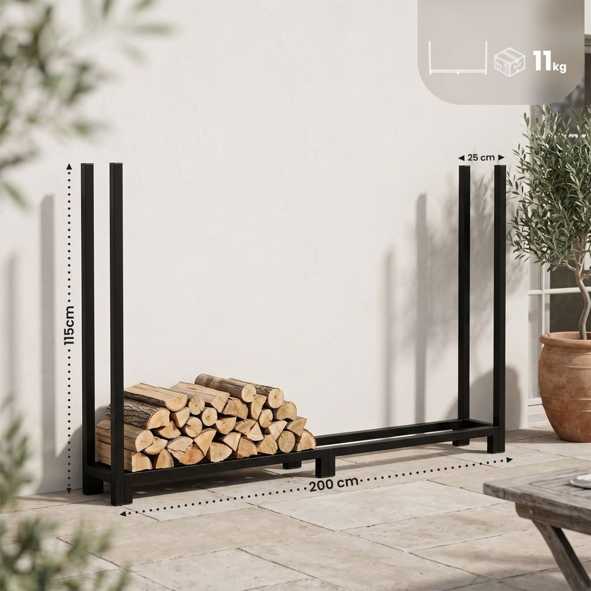 Houtrek Meriden 180 cm schwarz