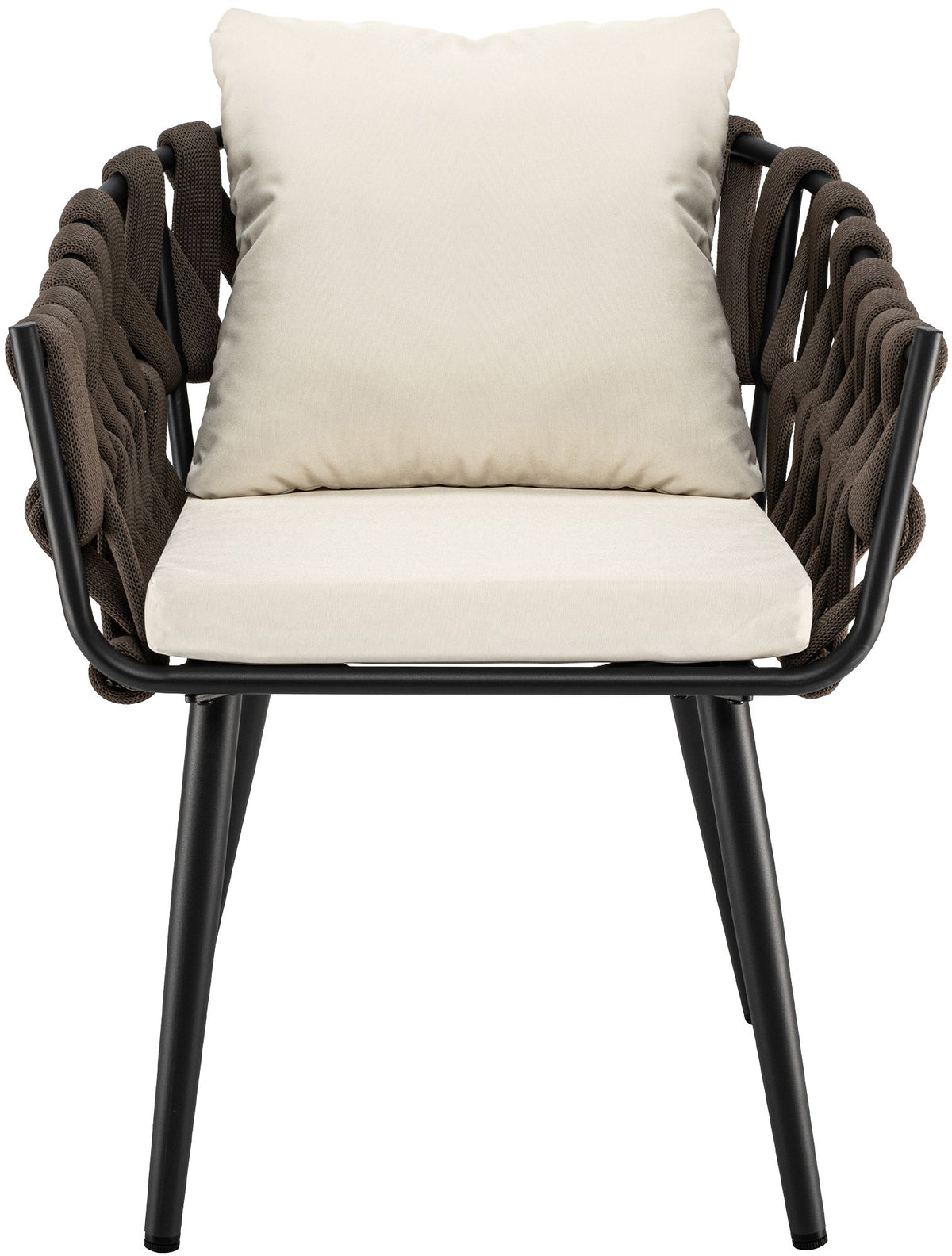 Tuinstoel Naxos taupe met zitkussen creme creme