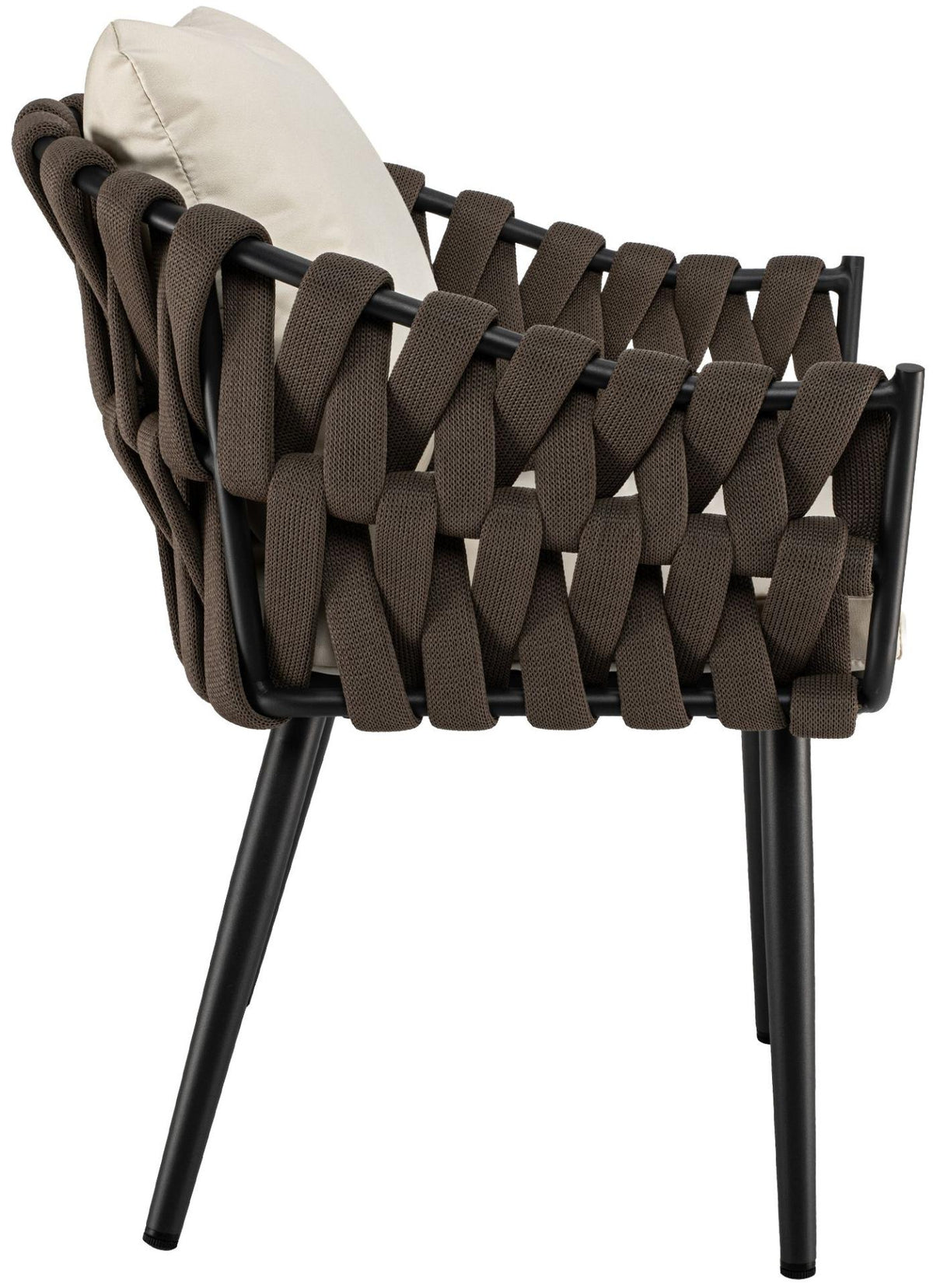Tuinstoel Naxos taupe met zitkussen creme creme