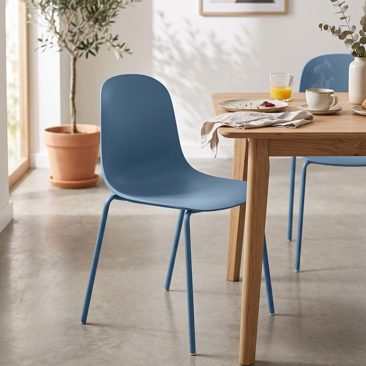 Set van 2 stapelstoelen Hardin blauw blau