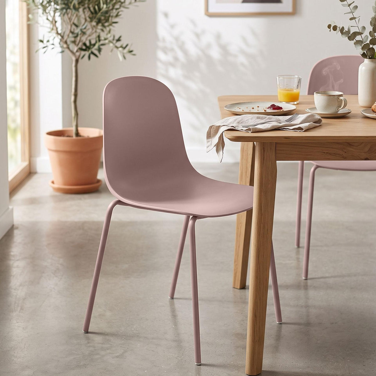 Set van 2 stapelstoelen Hardin roze pink