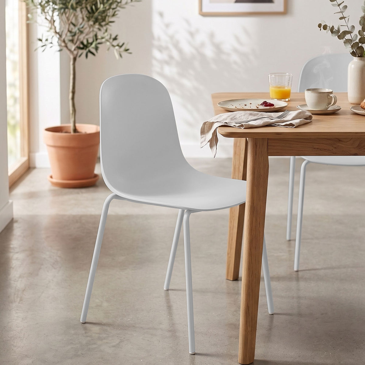 Set van 2 stapelstoelen Hardin licht grijs hellgrau