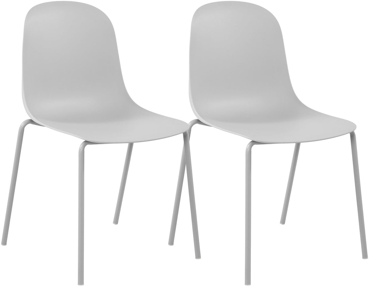 Set van 2 stapelstoelen Hardin licht grijs hellgrau