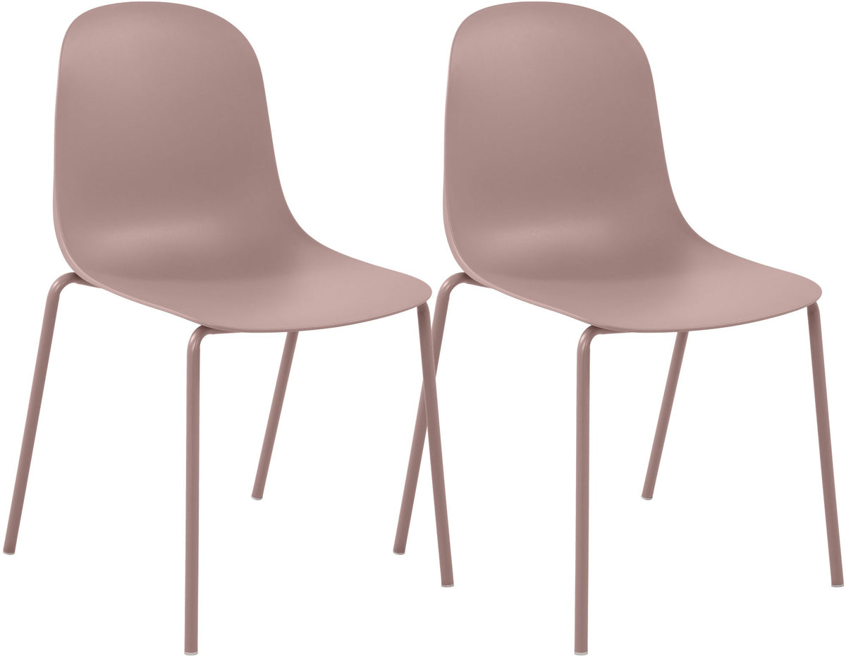 Set van 2 stapelstoelen Hardin roze pink