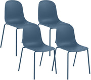 Set van 4 stapelstoelen Hardin blauw blau