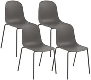 Set van 4 stapelstoelen Hardin taupe taupe