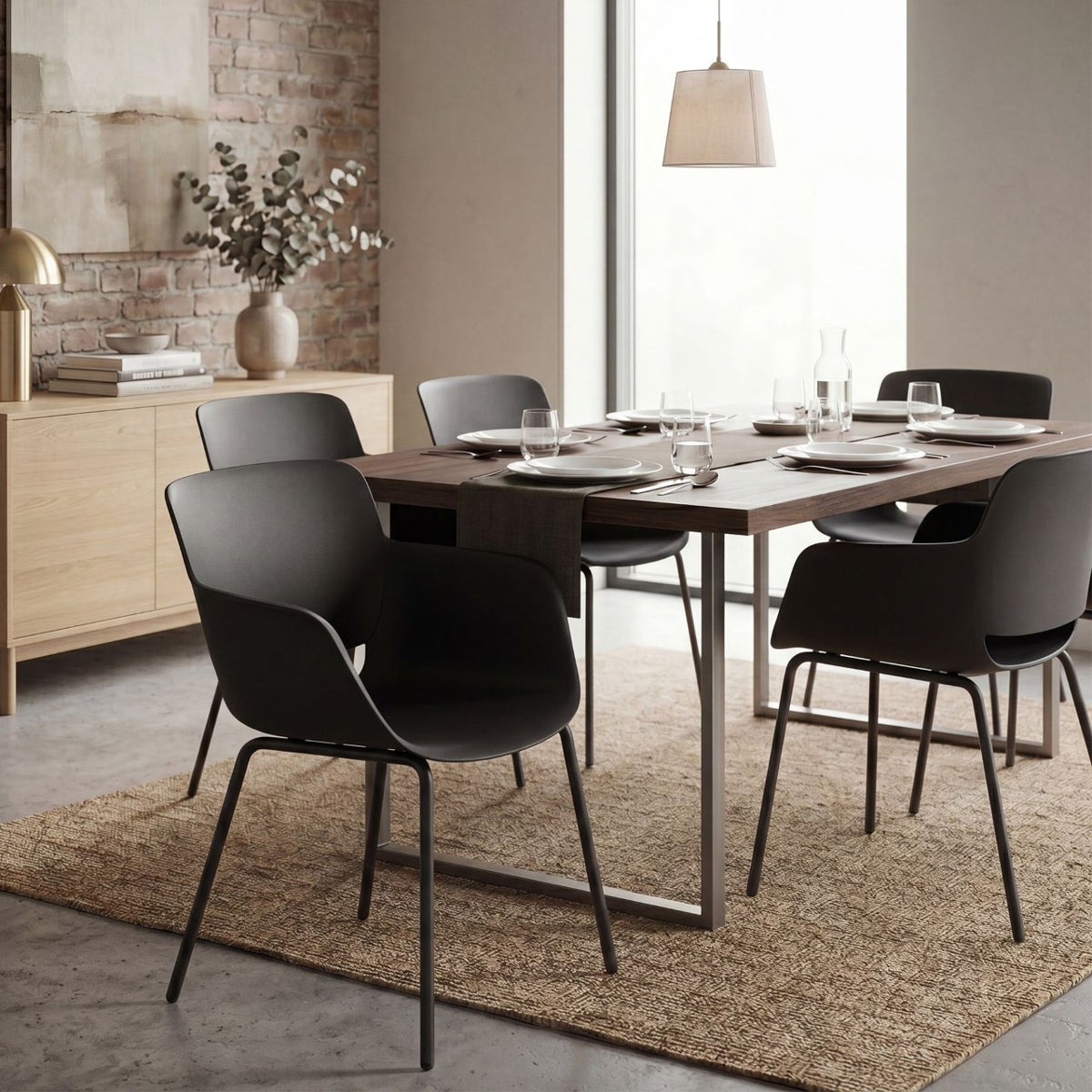 Set van 2 Tuinstoelen Alpena zwart schwarz