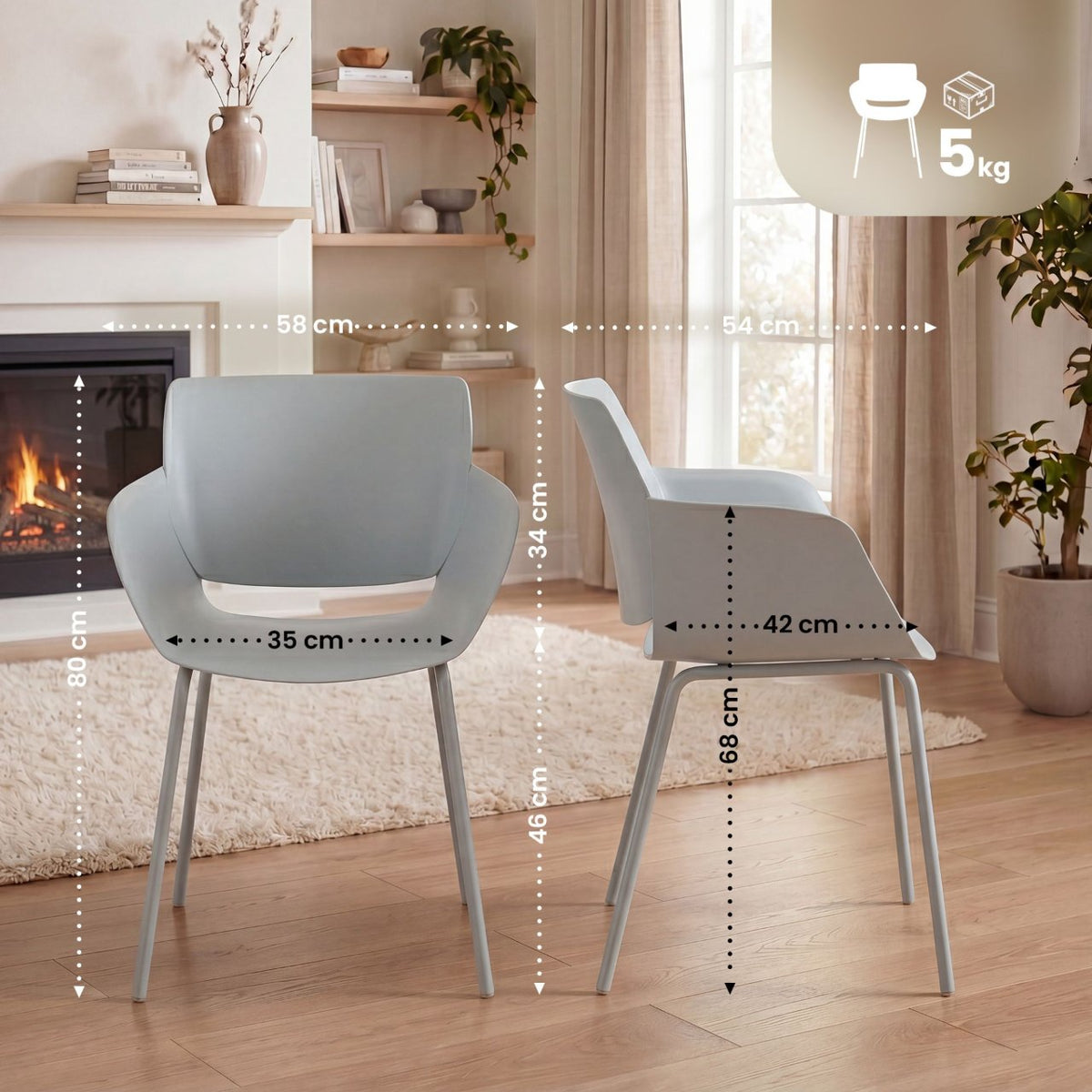 Set van 2 Tuinstoelen Alpena turkis türkis