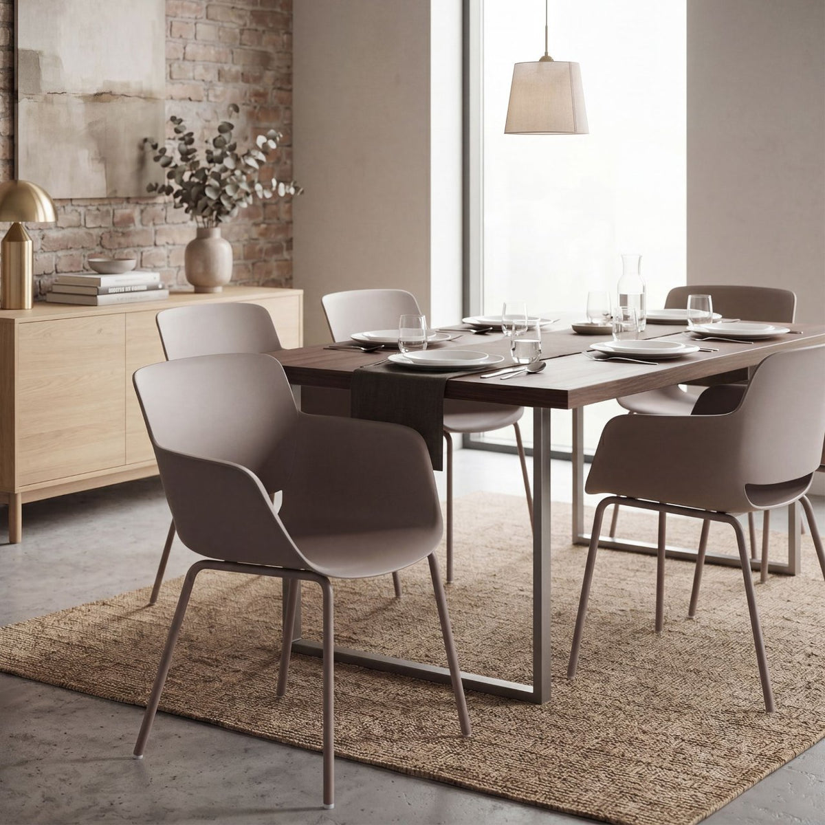 Set van 2 Tuinstoelen Alpena taupe taupe