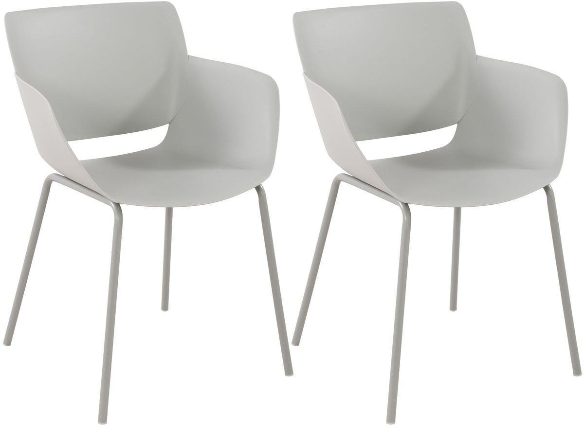 Set van 2 Tuinstoelen Alpena licht grijs hellgrau