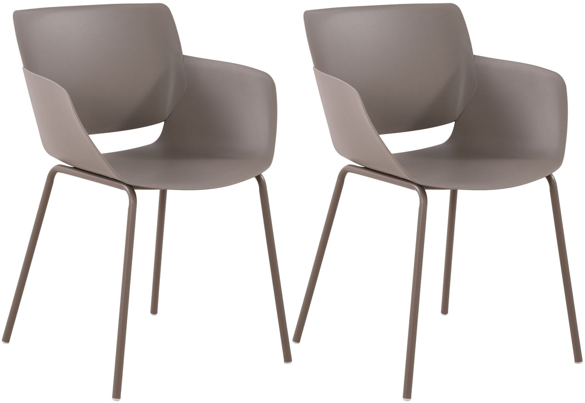 Set van 2 Tuinstoelen Alpena taupe taupe
