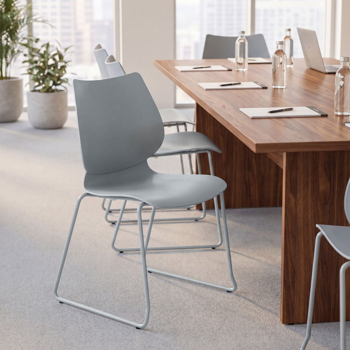 Set van 2 Eetkamerstoelen Houma grijs grau