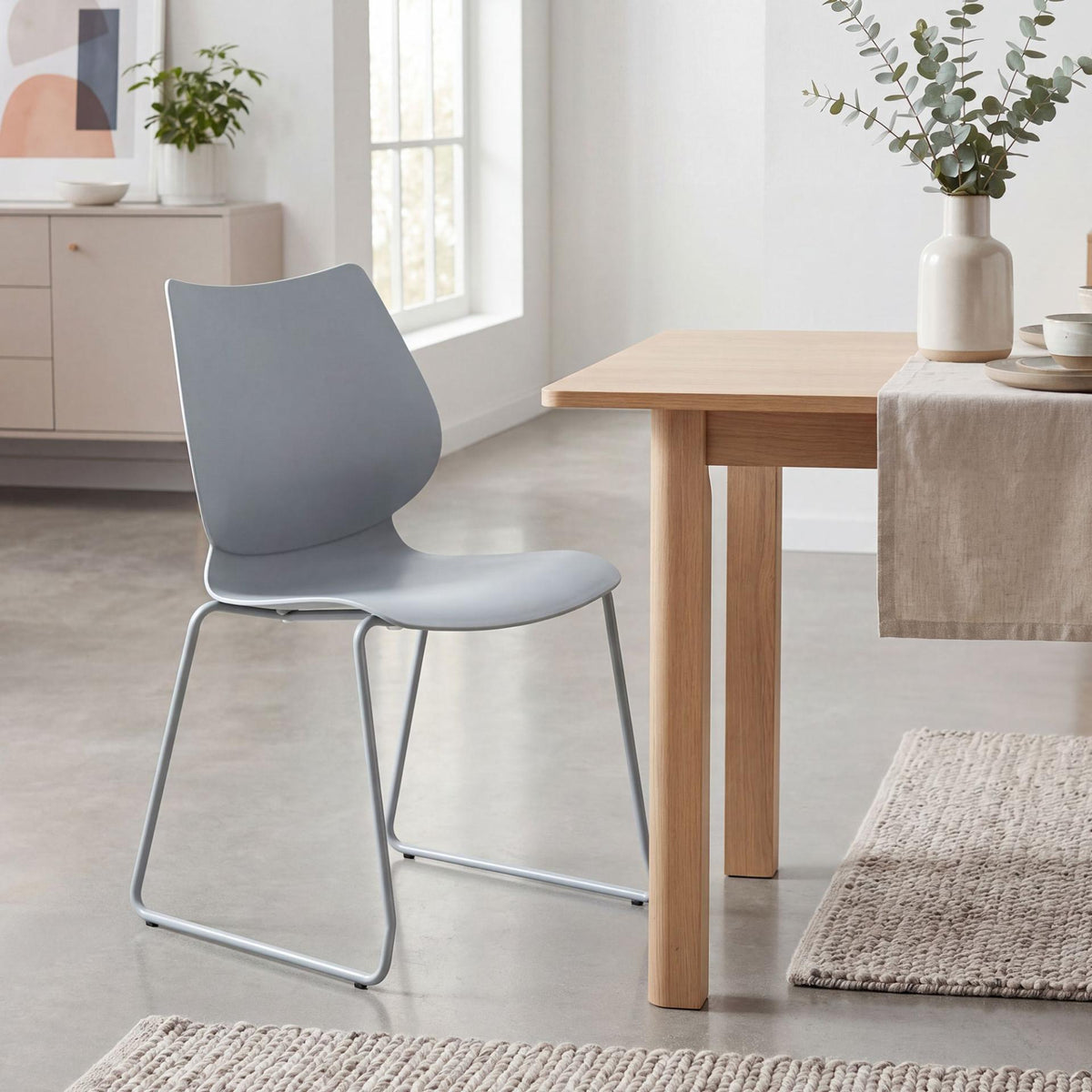 Set van 4 stapelstoelen Houma grijs grau