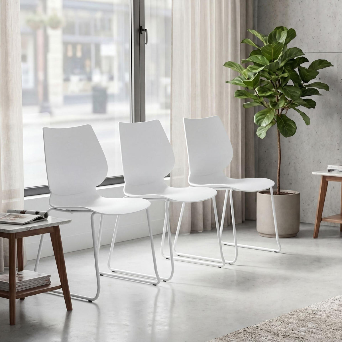 Set van 2 Eetkamerstoelen Houma wit weiß