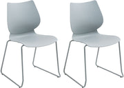 Set van 2 Eetkamerstoelen Houma grijs grau