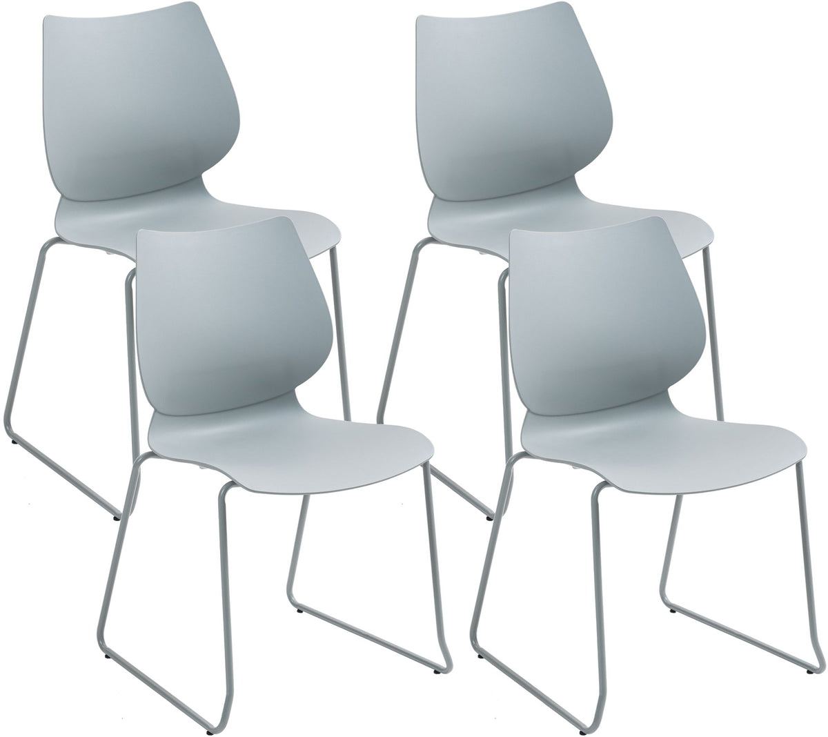Set van 4 stapelstoelen Houma grijs grau