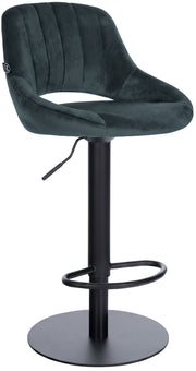 Barhocker HD Milet B Samt dunkelgrau