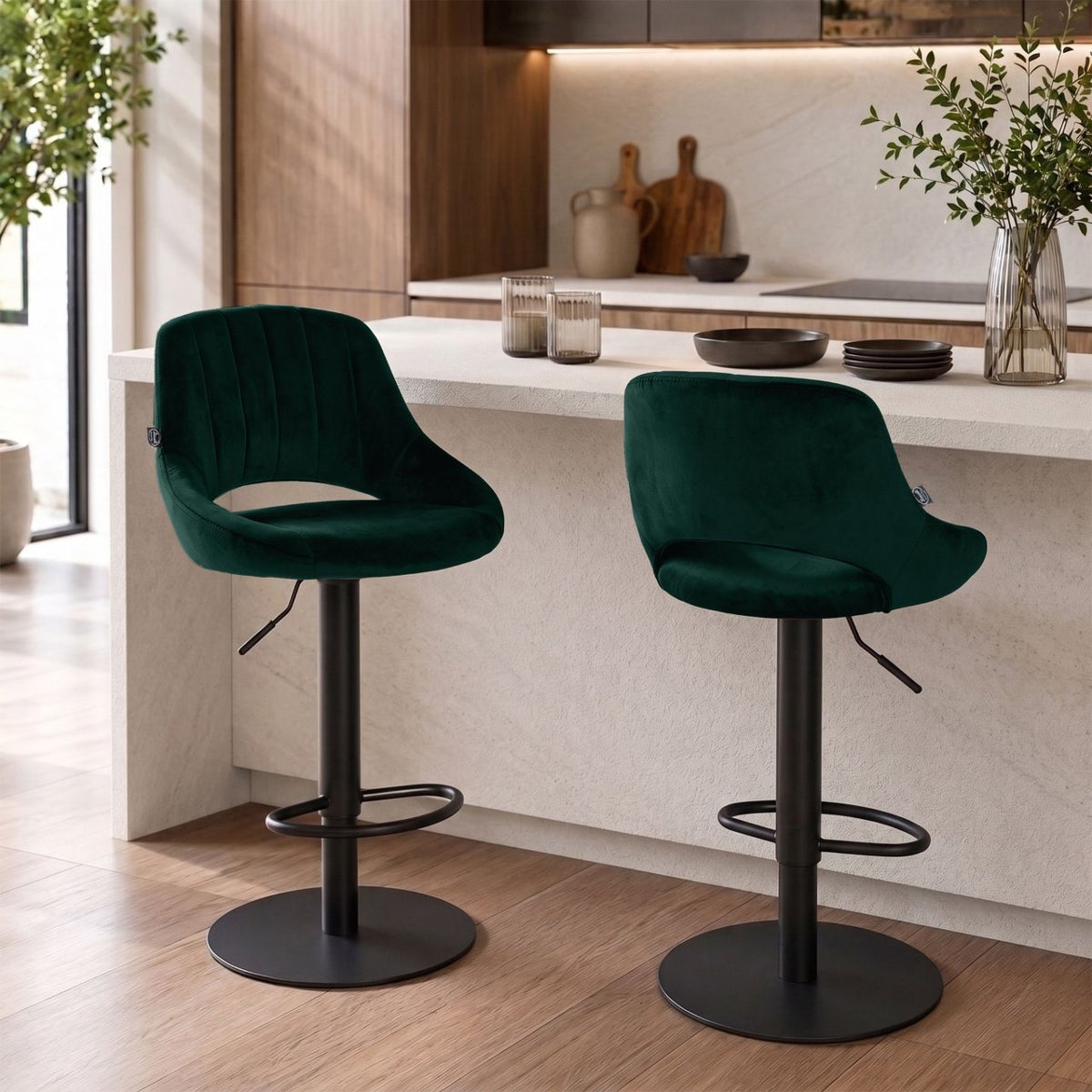 Barhocker HD Milet B Samt grün