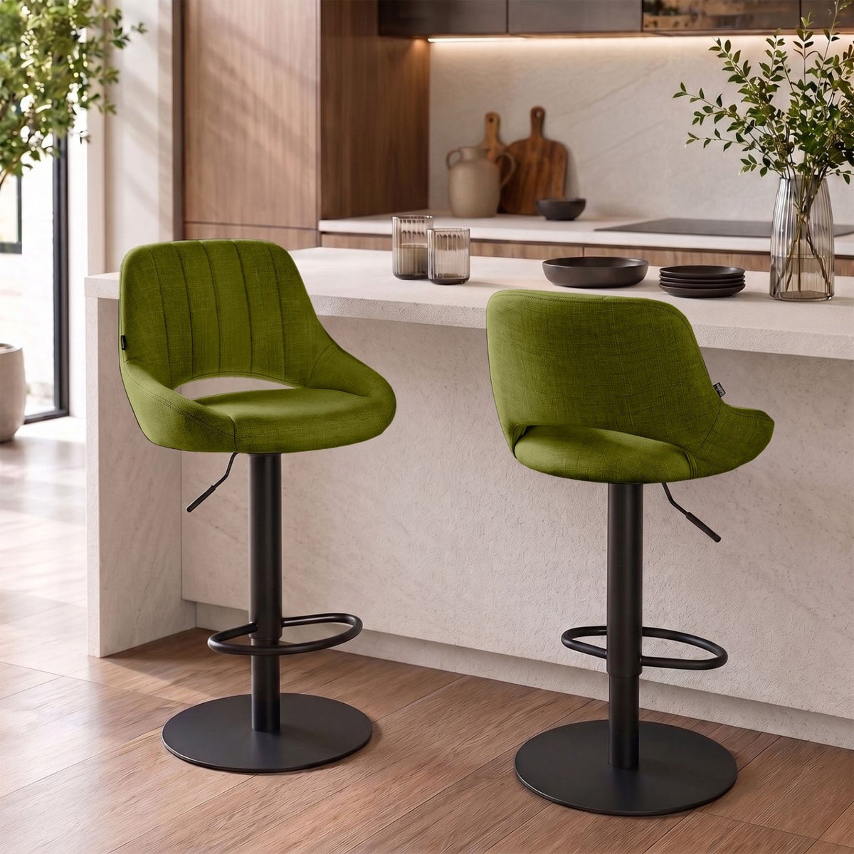 Barhocker HD Milet B Stoff grün