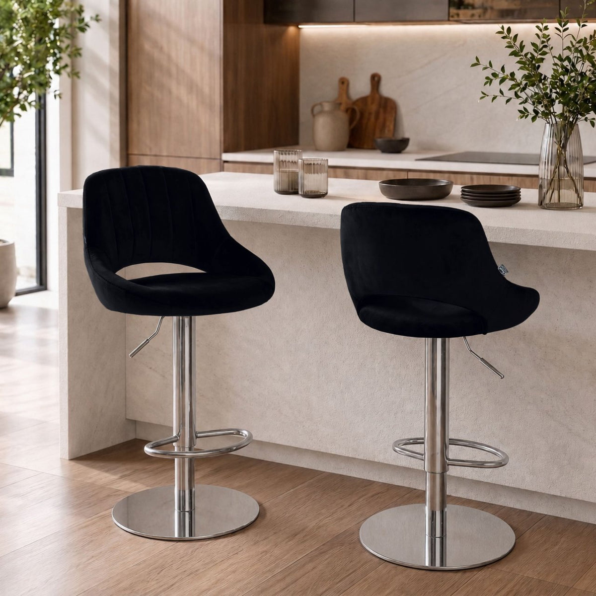 Barhocker HD Milet C Samt schwarz