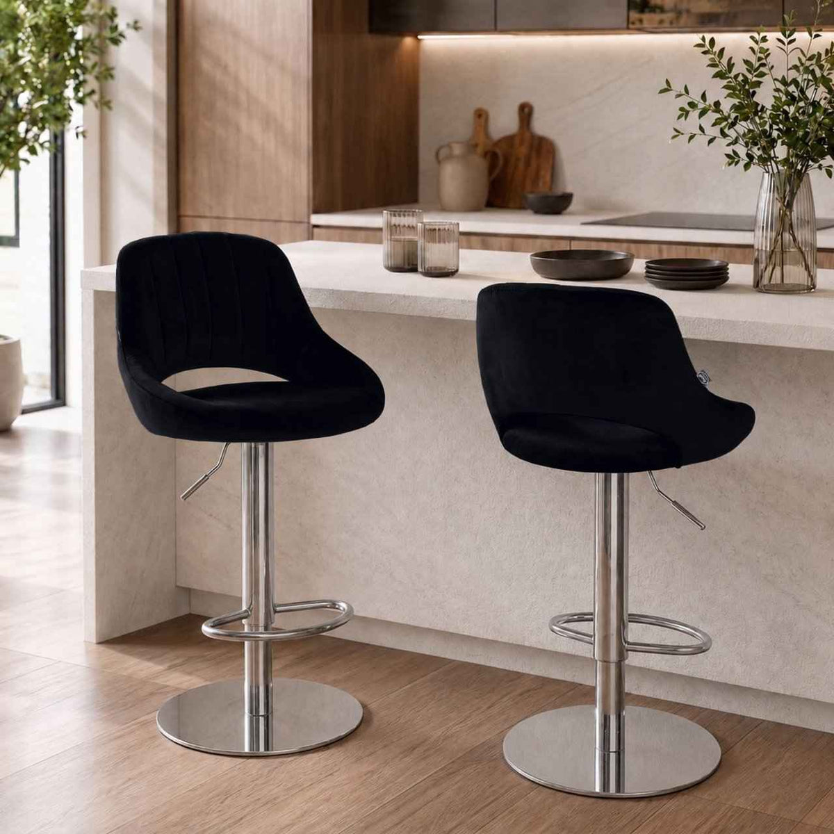 Barhocker HD Milet C Samt schwarz