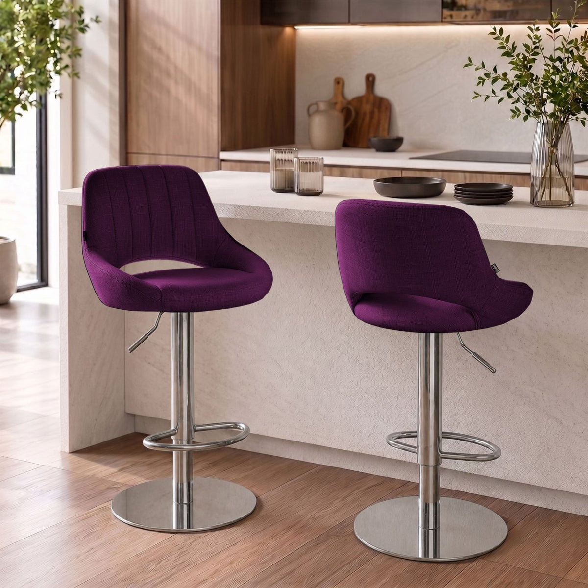 Barhocker HD Milet C Stoff lila