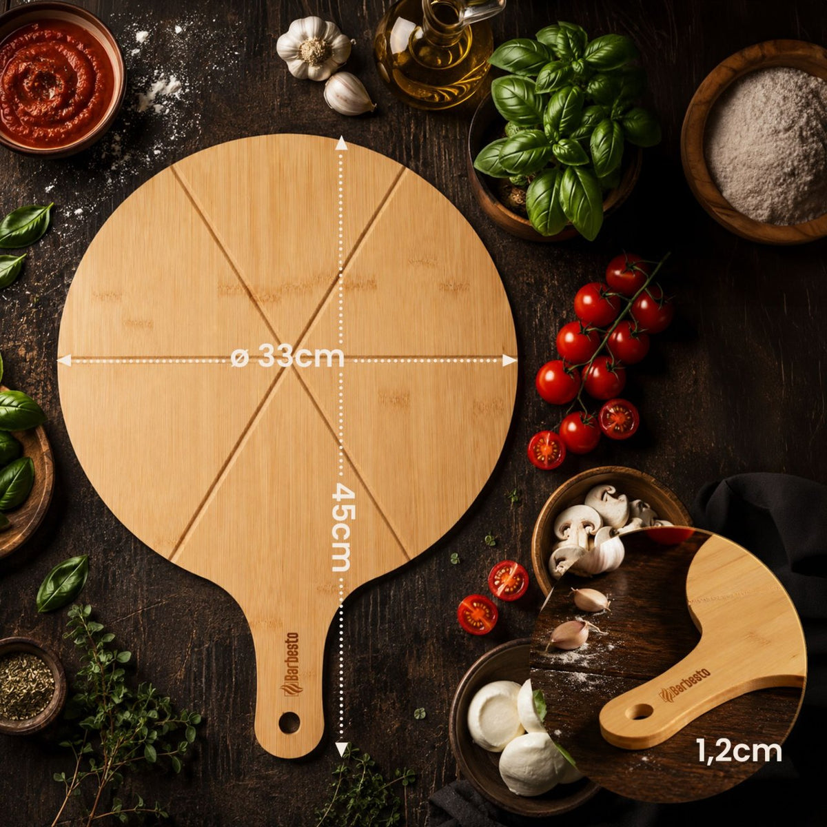 2er Set Pizzabrett Todi natura