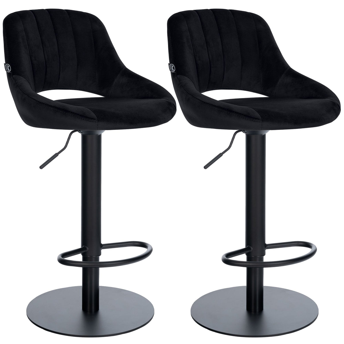 2er Set Barhocker HD Milet B Samt schwarz