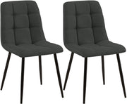 2er Set Esszimmerstuhl Tilde Stoff dunkelgrau