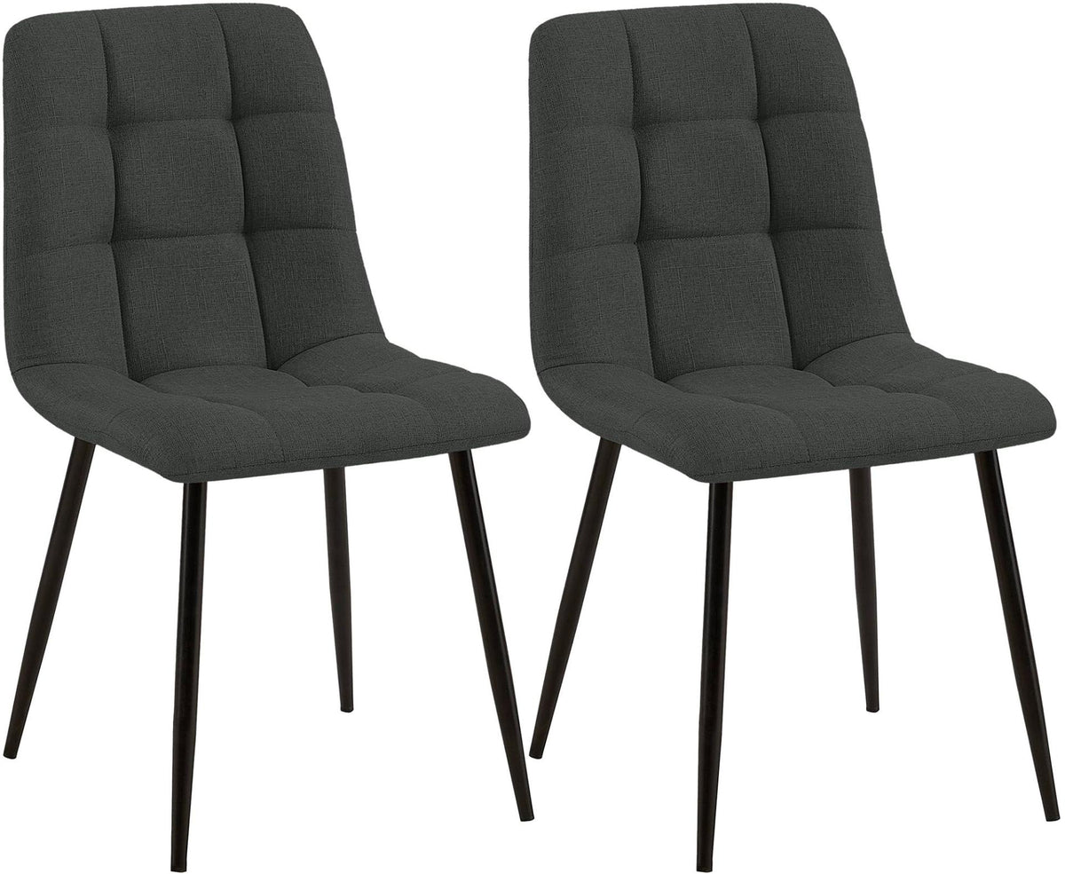 2er Set Esszimmerstuhl Tilde Stoff dunkelgrau