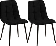 2er Set Esszimmerstuhl Tilde Stoff schwarz