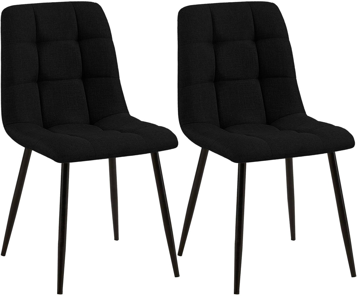 2er Set Esszimmerstuhl Tilde Stoff schwarz