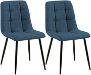 2er Set Esszimmerstuhl Tilde Stoff blau