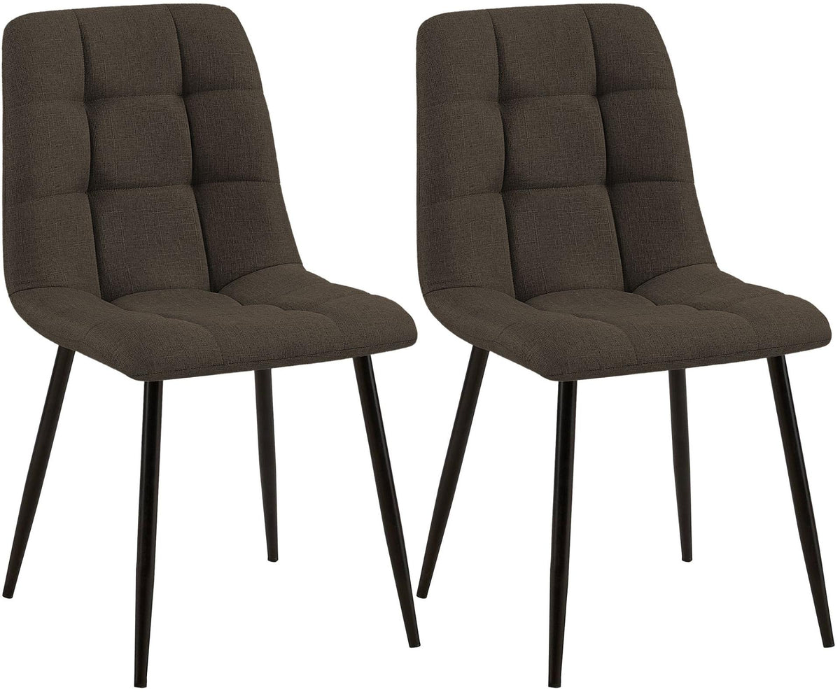 2er Set Esszimmerstuhl Tilde Stoff braun