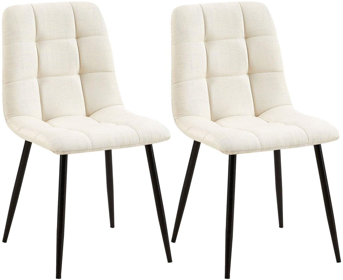 2er Set Esszimmerstuhl Tilde Stoff creme