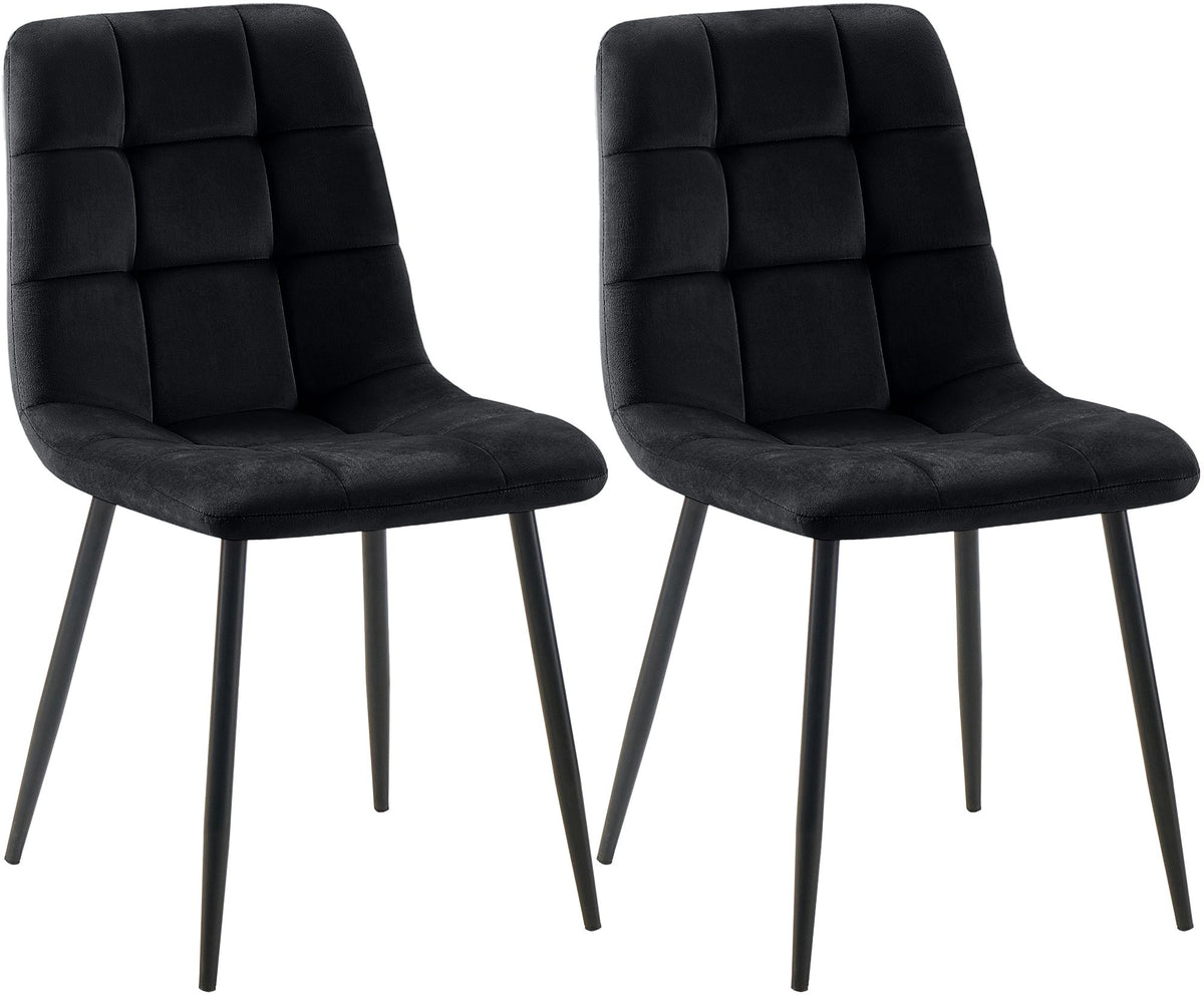 2er Set Esszimmerstuhl Tilde Samt schwarz